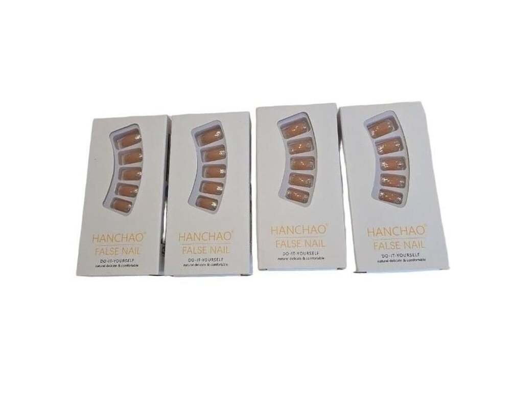 Bundle if 4 False Nail French Glitter